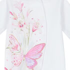 Baby Girls White & Pink Floral & Butterfly Babygrow, 1, hi-res